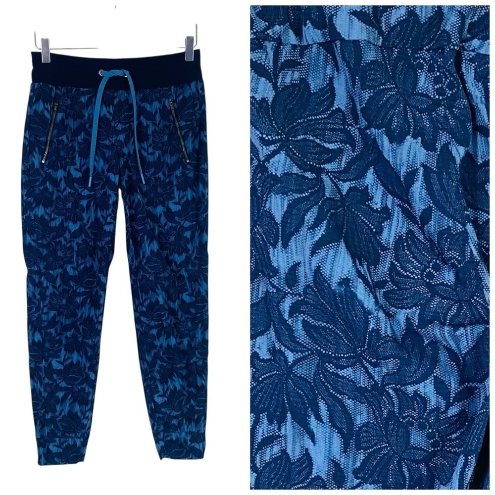 Athleta Blue Ethereal Bloom Trekkie North Joggers Size 2